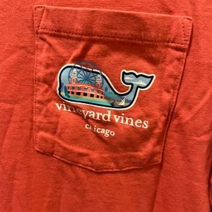 vineyard vines xs long sleeve coral chicago t shirt